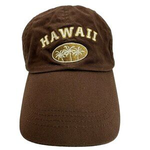 Hawaii Palm Tree Embroidered Unstructured Baseball Adjustable Strap Cap Cotton